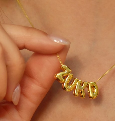 Personalized 3D Bubble Letter Necklace – Custom Name or Initial Pendant